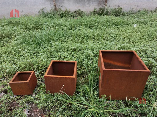 Round Flower Planter Pots Corten Steel Tree Large Planter Pots