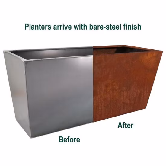 Corten Steel Flower Pot Large Vertical Planter Corten Steel Garden Edging Round Corten Steel Planter