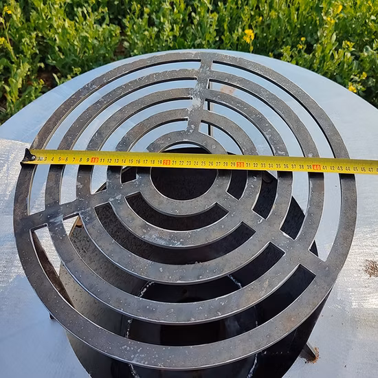 BBQ Fire Bowl Corten Steel Fire Pit with Grill Ring