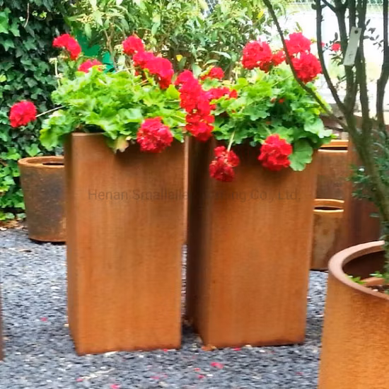 Vasi da fiori da giardino con fioriera in acciaio Corten resistente agli agenti atmosferici