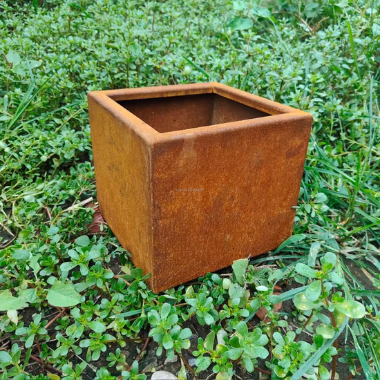 Vasi rotondi per fioriere Vasi per fioriere grandi in acciaio corten